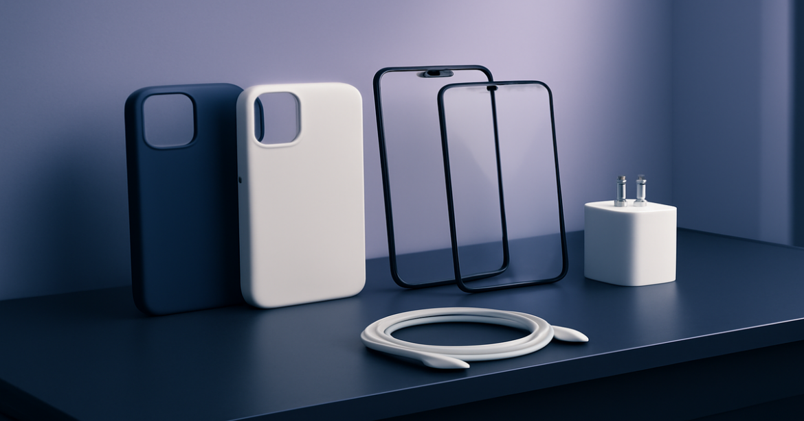 Explore high-quality аксессуары для смартфонов in a modern workspace setting.