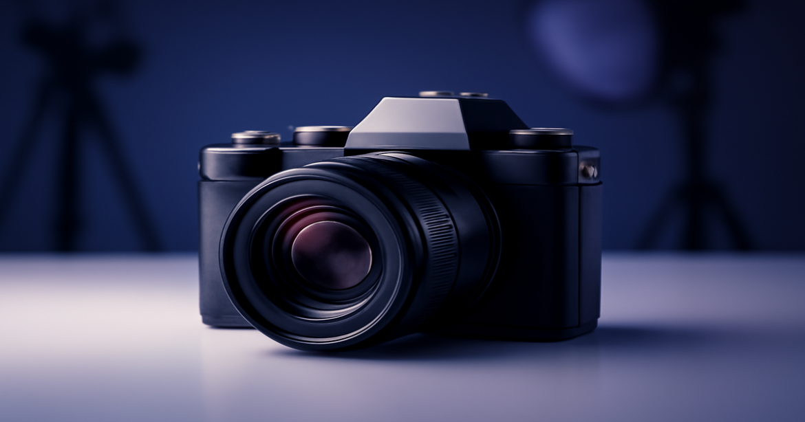 High-quality image of a зеркальная камера showcasing professional features and accessories.