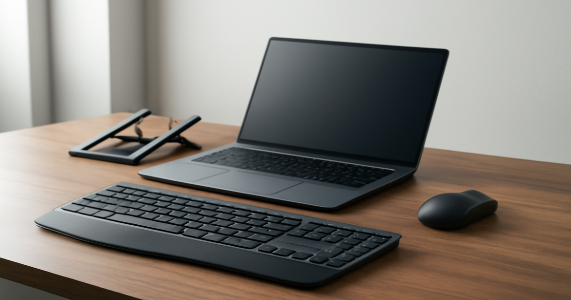 Explore essential аксессуары для ноутбука enhancing productivity in a modern workspace.