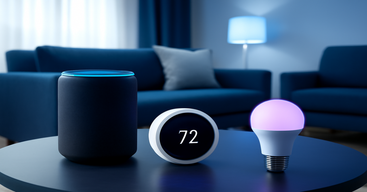 Explore smart devices for home, showcasing modern gadgets and technology in a stylish interior.